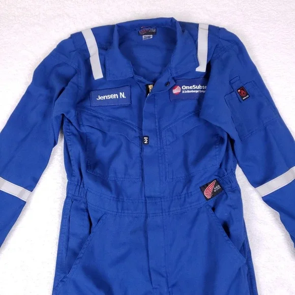 Red Wing FR Coveralls Men 36S Blue Reflective OneSubsea Workwear Flame Resistant - Picture 2 of 12